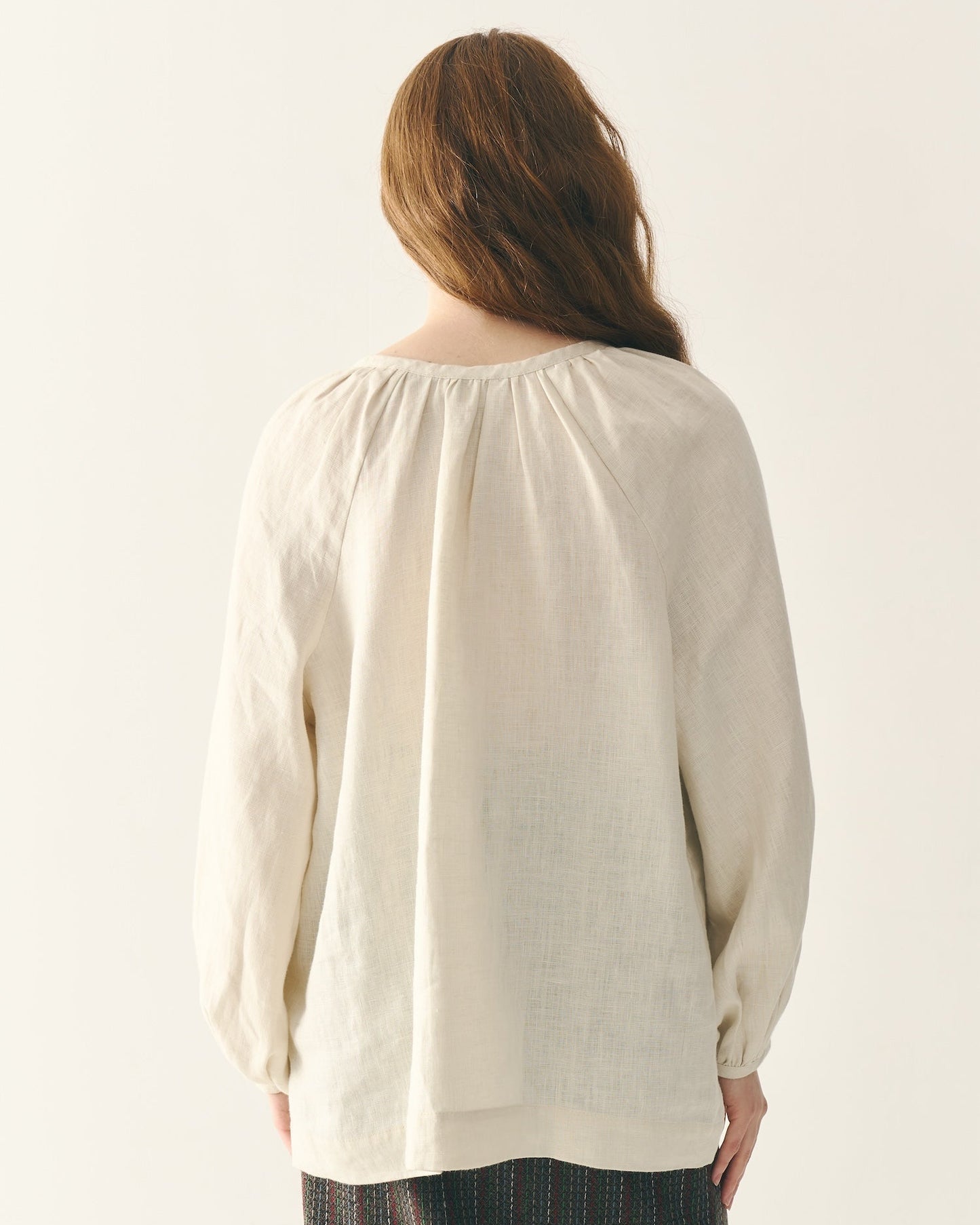 Сорочка з льону в етно стилі бежева "Буденка"