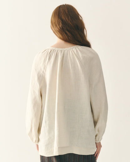 Сорочка з льону в етно стилі бежева "Буденка"