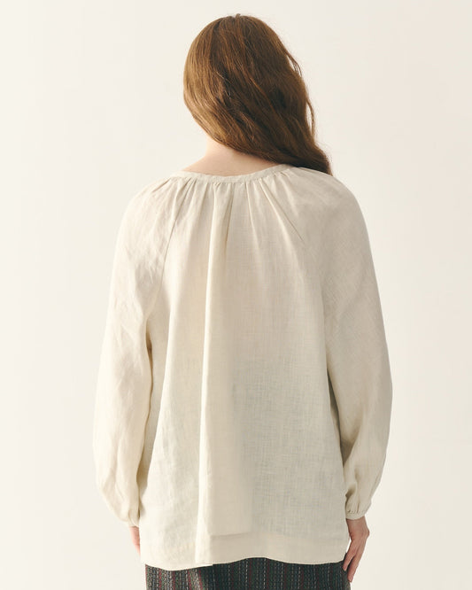 Сорочка з льону в етно стилі бежева "Буденка"