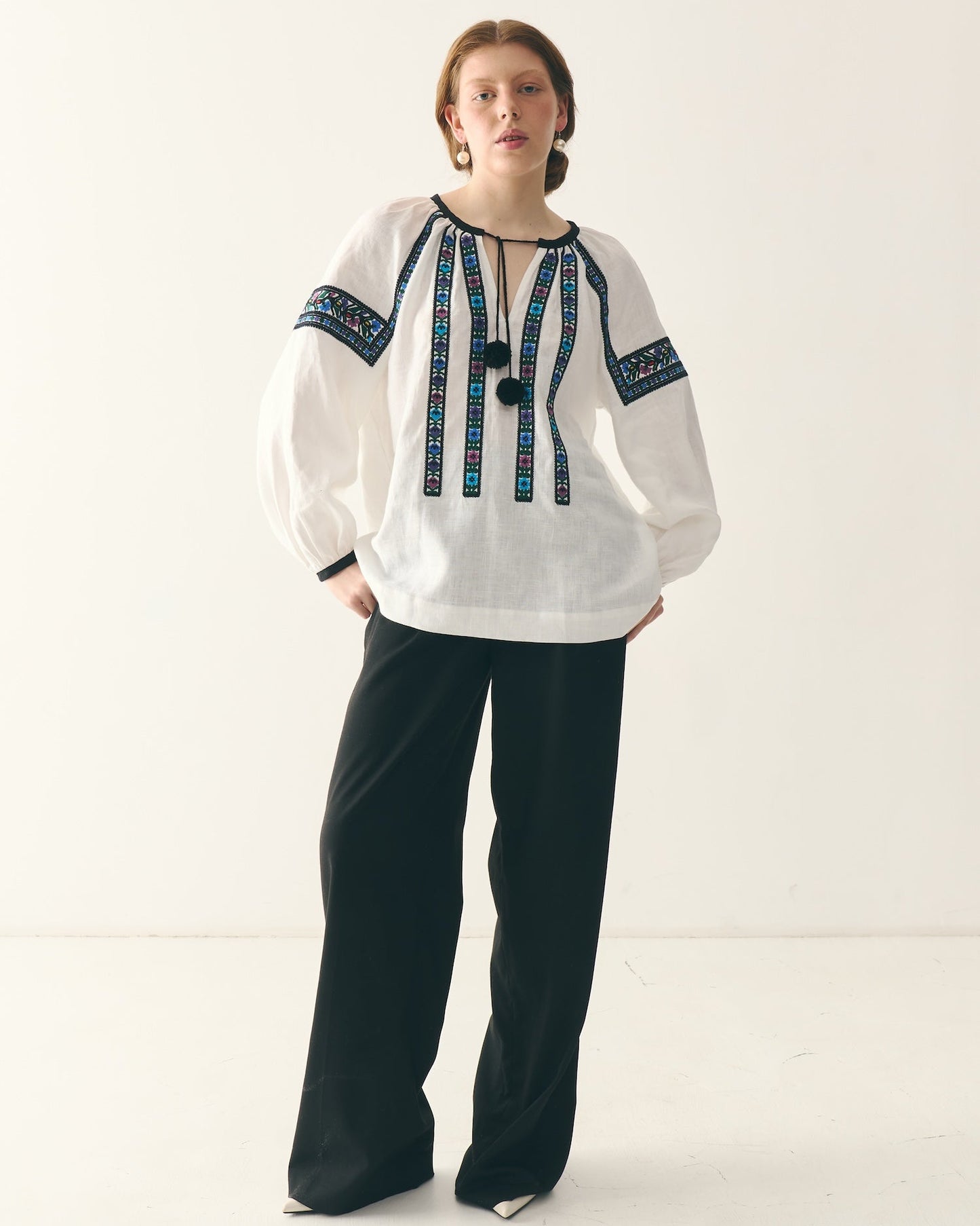 Вишита сорочка "Борщівська" з балабонами