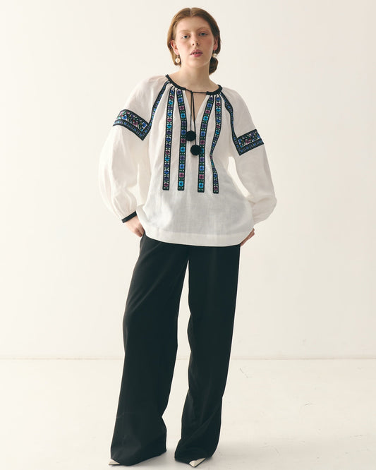 Вишита сорочка "Борщівська" з балабонами