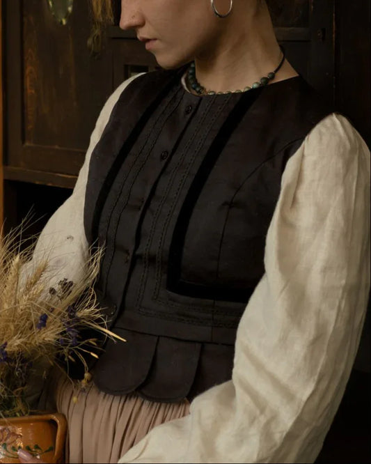 Етно жилетка-станик чорний "Надсяння"